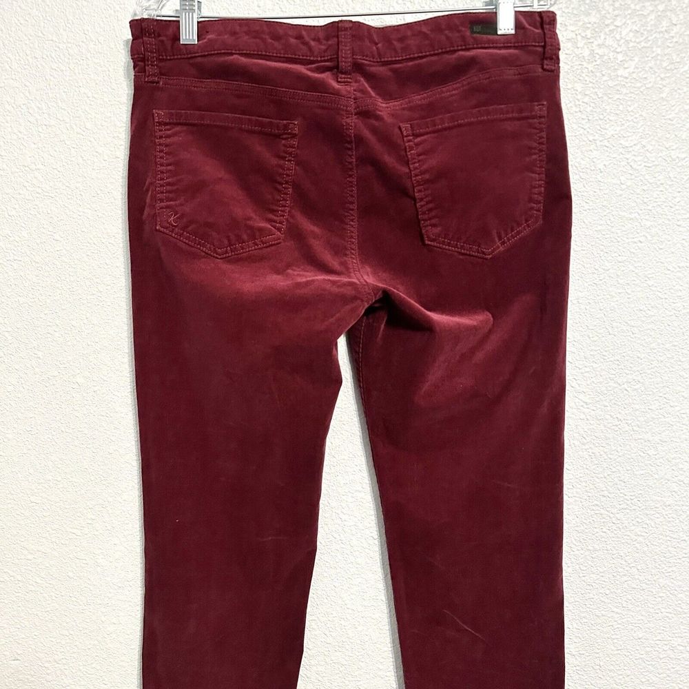 KUT FROM THE KLOTH pants women Size 12 Diana Skinny Corduroy Jeans burgundy red - Picture 5 of 16